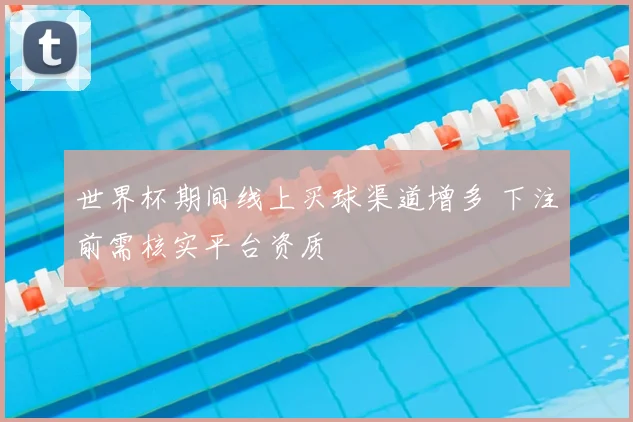 世界杯期间线上买球渠道增多 下注前需核实平台资质